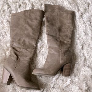 Taupe Knee High Boots
